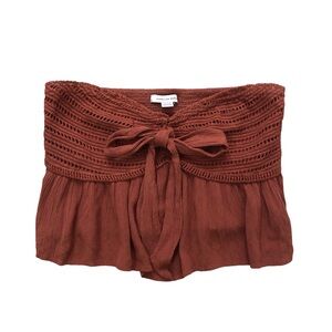 American Eagle Rust Brown Strapless Crop Top- Size Small